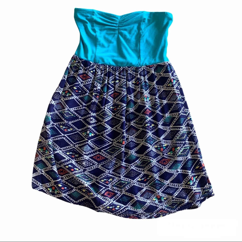 Roxy Small Blue Strapless Mini Dress